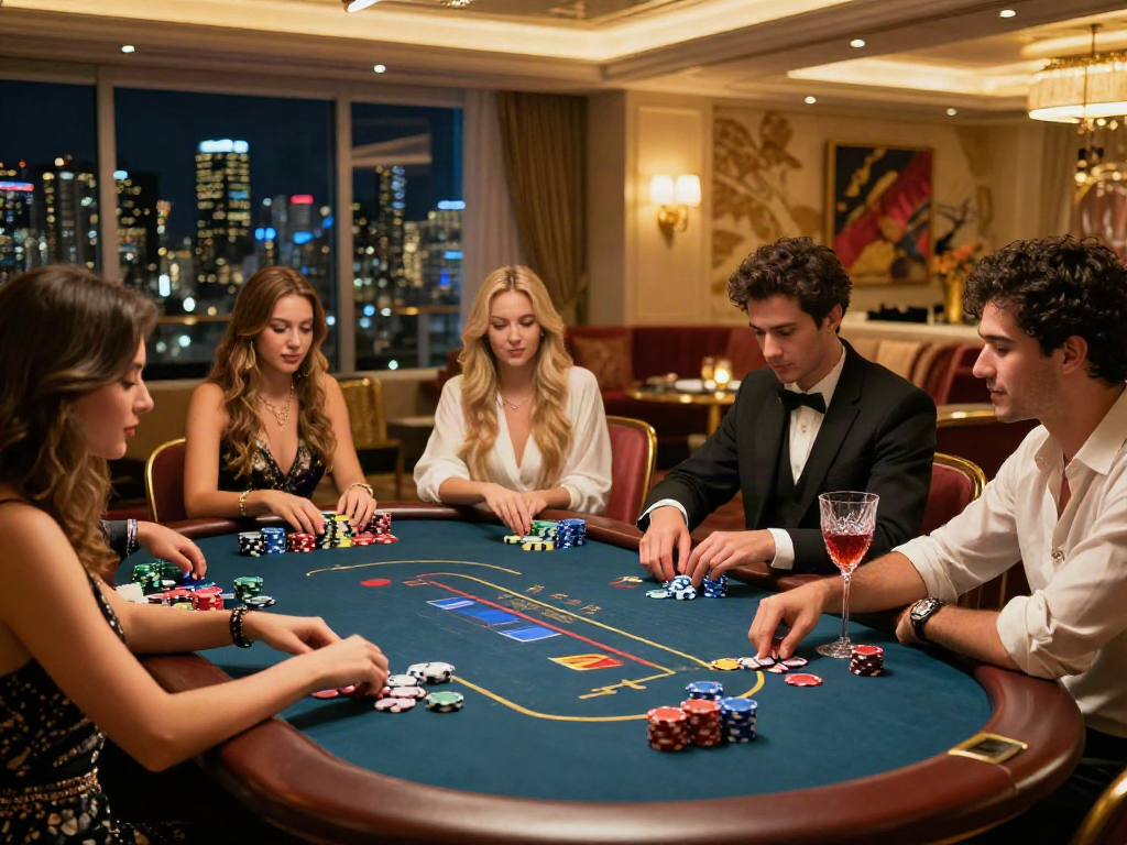 Enjoying an exciting game at the best non gamstop casino with friends in a stylish setting.