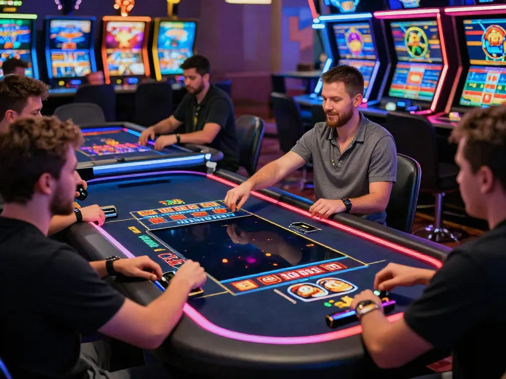 Engaging scene of diverse players enjoying the best non gamstop casino gaming experience in 2026.