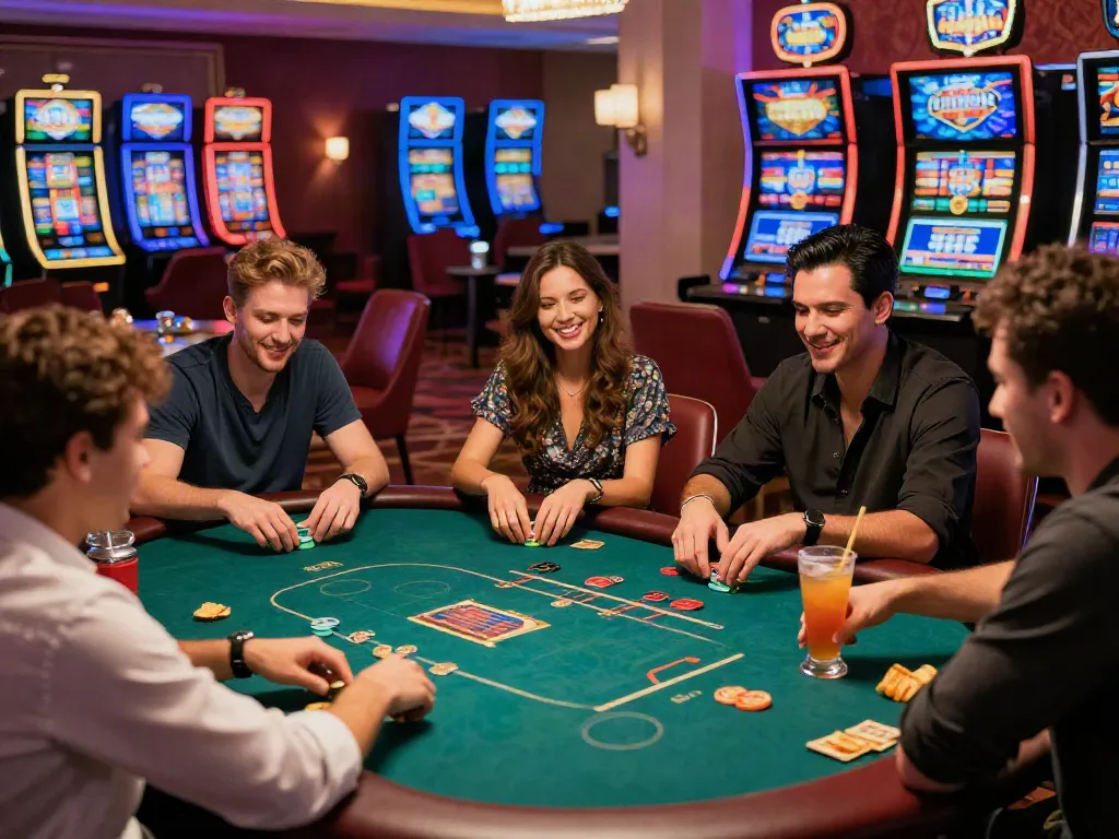 Exciting gaming atmosphere at the best non GamStop casino with vibrant players.