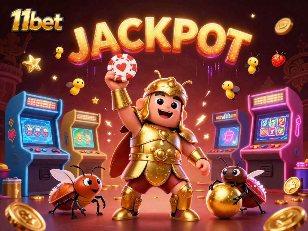 Engage with 11bet's thrilling casino adventures in this dynamic illustration featuring vibrant gaming elements.