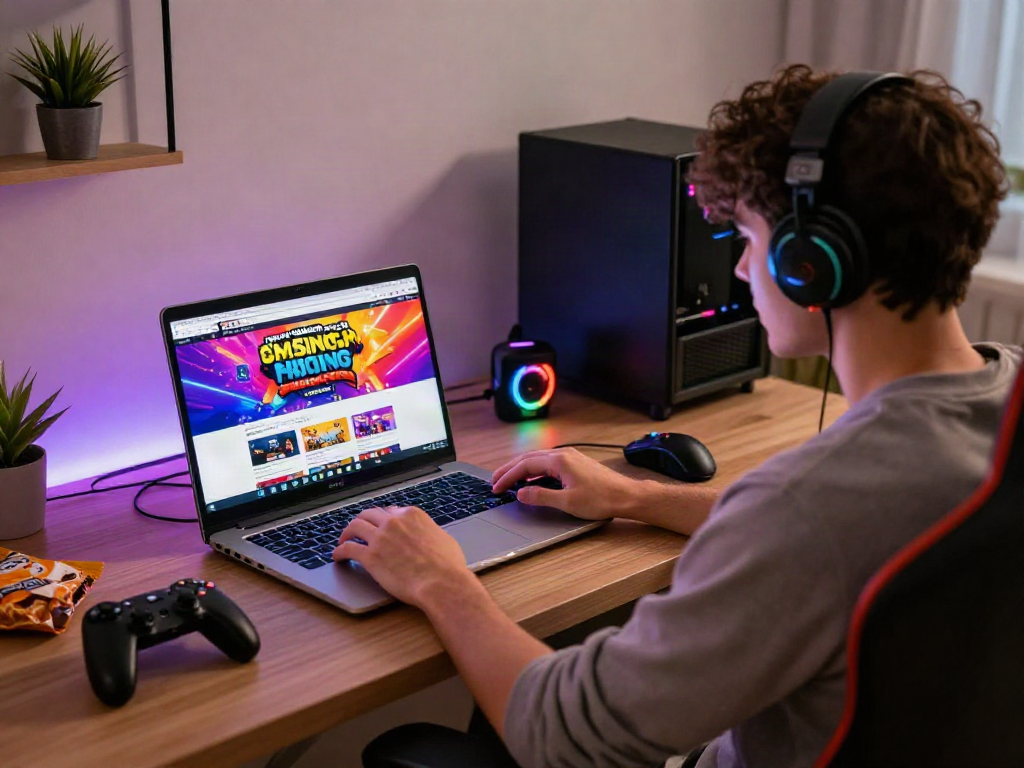 Discover the best non Gamstop casino experience with a cozy gaming setup and vibrant screen displays.