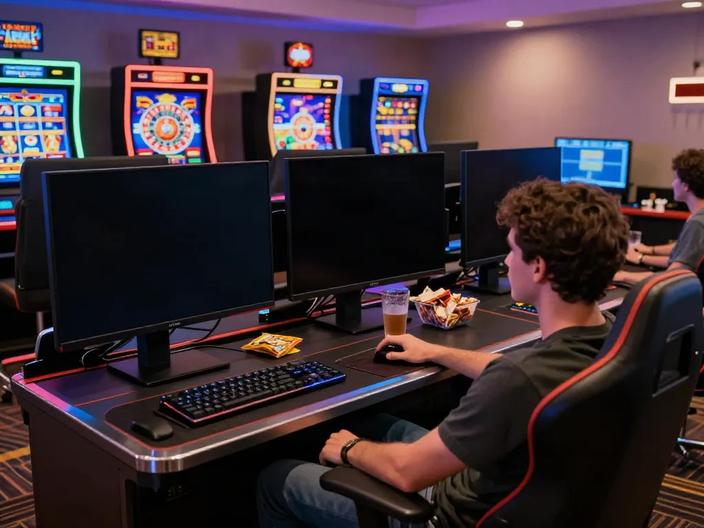 Best non gamstop casino vibrant online gaming setup with slot games and cozy atmosphere