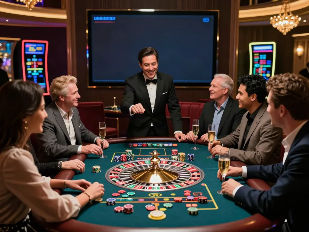 Best non gamstop casino scene showcasing diverse players enjoying a vibrant roulette table.