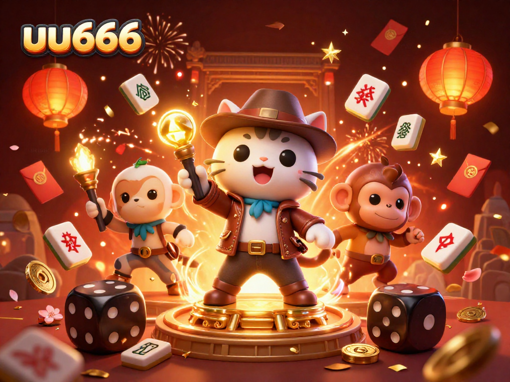 Experience thrilling wins at uu666 with this vibrant 3D casino adventure scene.