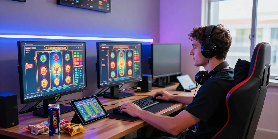Player enjoying the best non gamstop casino experience at a vibrant gaming desk.