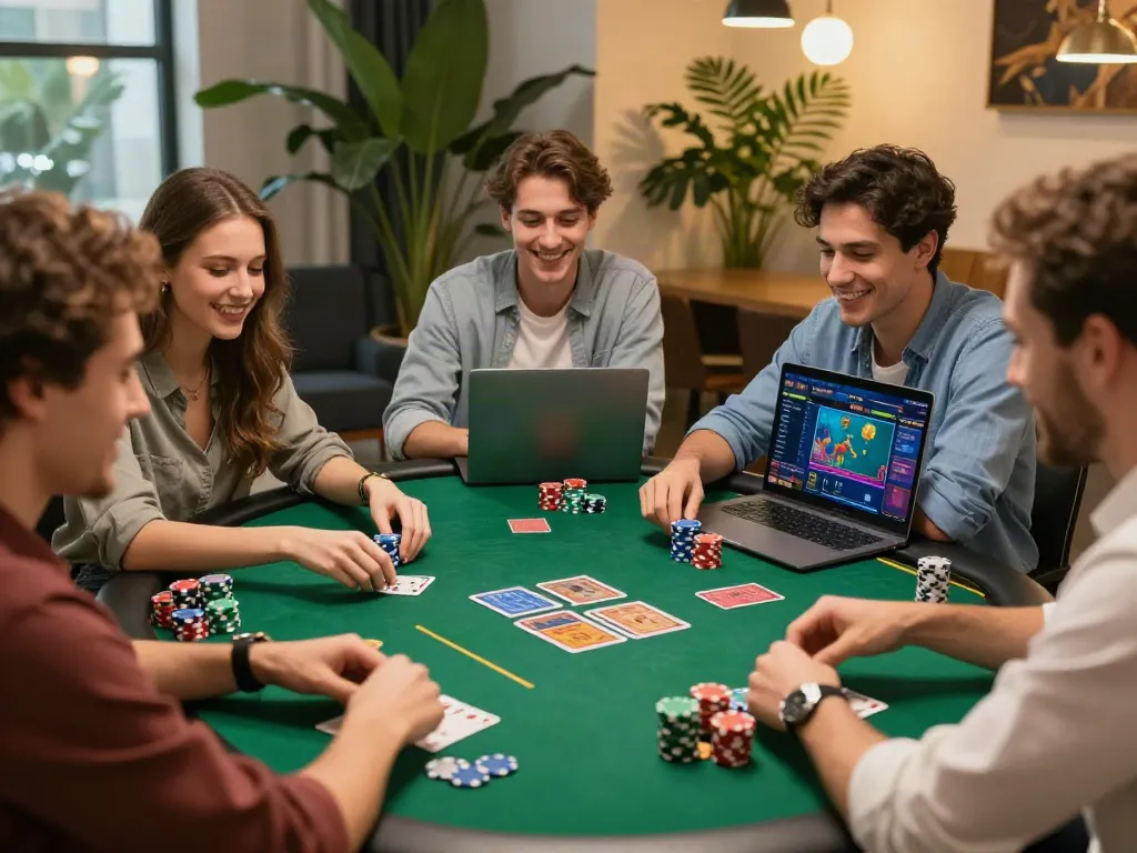 Enjoying the best non gamstop casino games with friends at a vibrant gaming table.