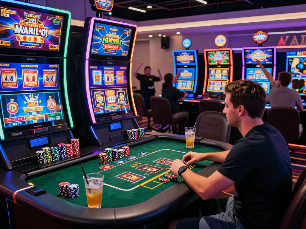 Enjoying the best non GamStop casino games with friends in a vibrant atmosphere.