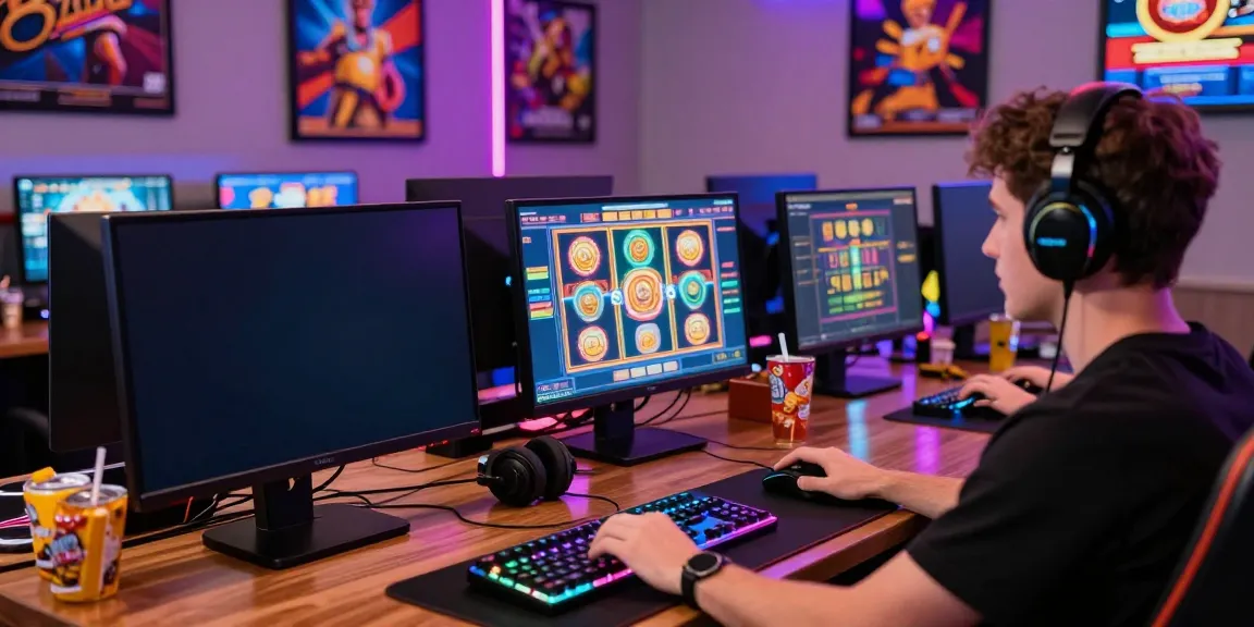 Best non gamstop casino player enjoying vibrant online gaming setup.