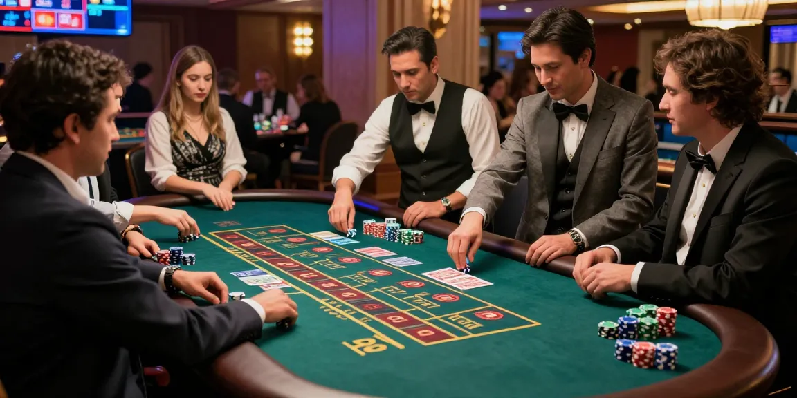 Exciting gameplay at the best non GamStop casino with players at a game table.